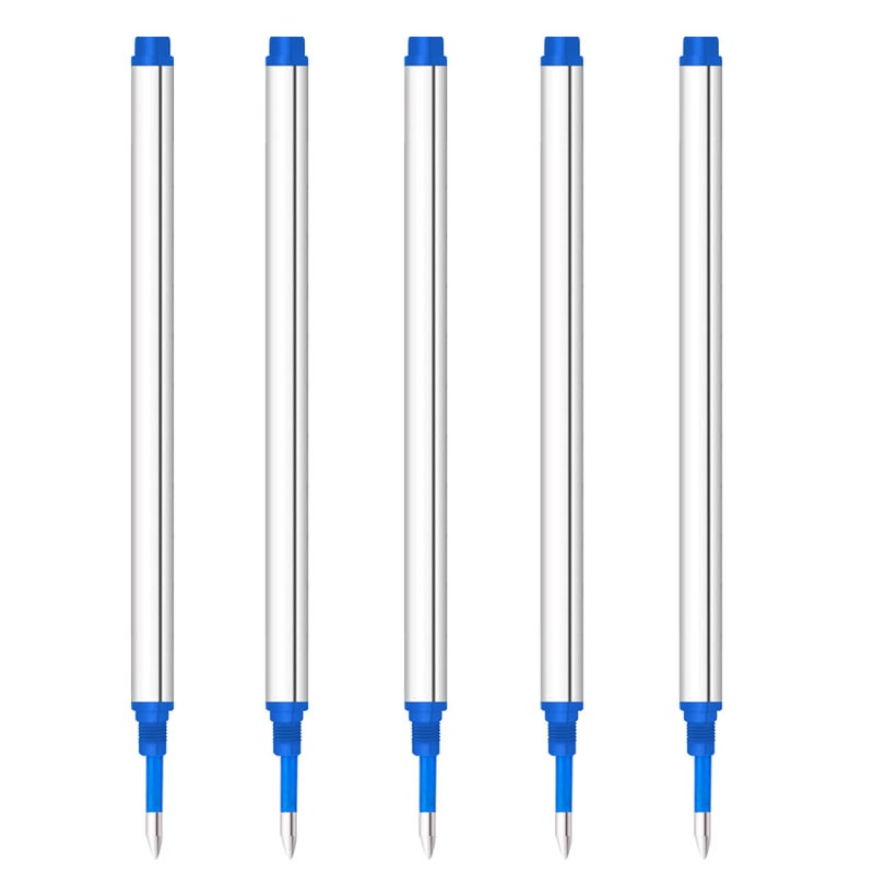 DunBong Spiral Refill, Replaceable Gel Ink Rollerball Refills 5 Pack, 0.5mm Medium Point, Threaded Rolling Ball Refills (Blue) - Image 5